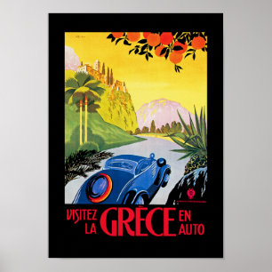 Poster Automóvel do en de Grece do La de Visitez