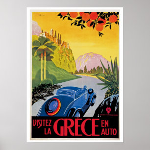 Poster Automóvel do en de Grece do La de Visitez