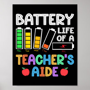 Poster Autonomia Da Bateria De Um Professor Ao Lado De Is