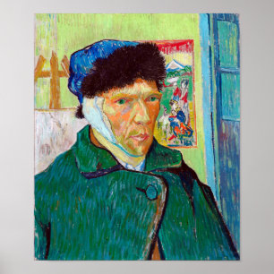 Poster Autoretrato com um Orelho Bandrado, Van Gogh