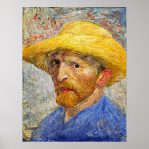 Poster Autoretrato de Van Gogh com chapéu de palha
