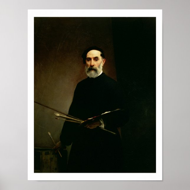 Pôster Autorretrato, c.1860-62 (óleo na canvas) (Frente)