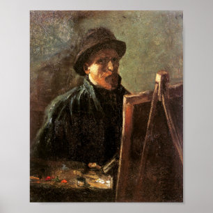 Pôster Autorretrato, Chapéu Escuro, Easel Van Gogh Belas