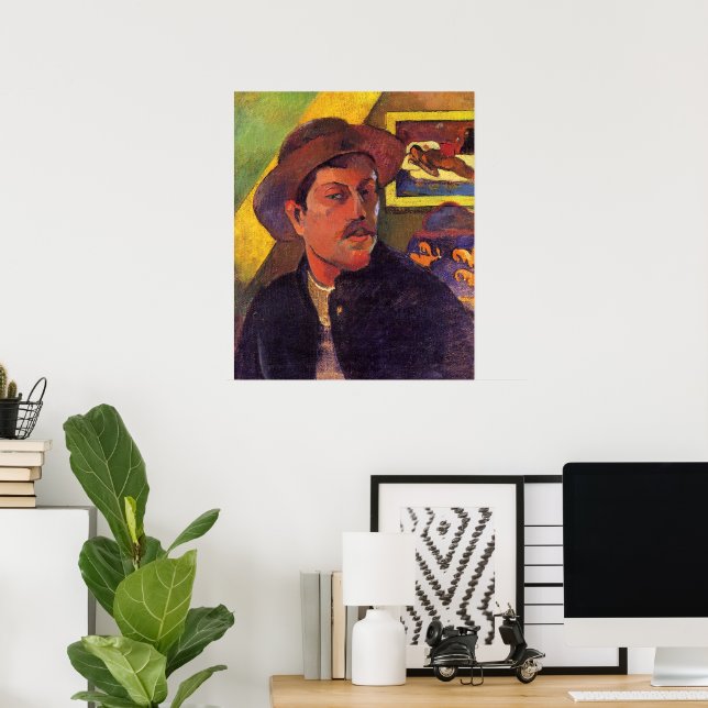Poster Autorretrato com Chapéu, Paul Gauguin, (Escritório em casa)