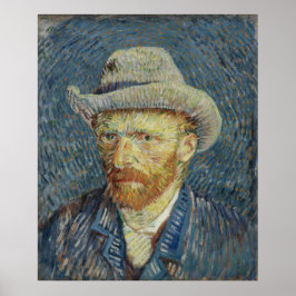 Pôster Autorretrato com Cinza Felt Hat Van Gogh