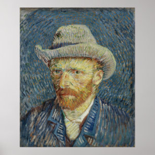 Pôster Autorretrato com Cinza Felt Hat Van Gogh