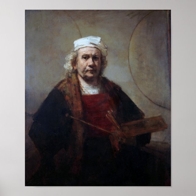 Poster Autorretrato com Dois Círculos, Rembrandt (Frente)
