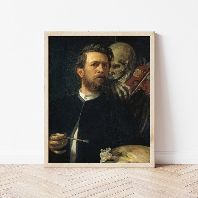 Poster Autorretrato com Morte Escória | Arnold Böcklin (Criador carregado)