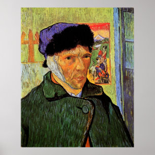Pôster Autorretrato com Orelha Bandrada por van Gogh