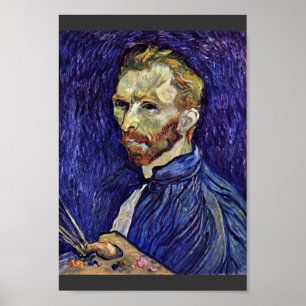 Poster Autorretrato Com Paleta De Vincent Van Gogh