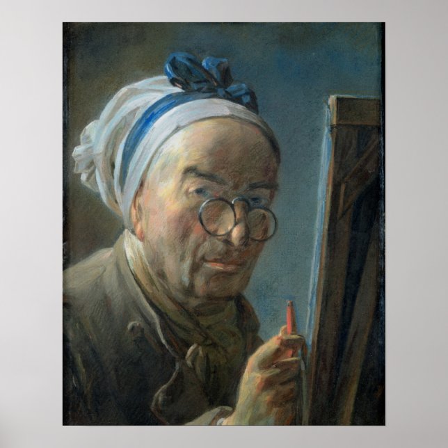 Poster Autorretrato com um Easel, c.1775-79 (Frente)