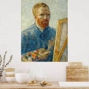 Poster Autorretrato como pintor de Vincent Van Gogh