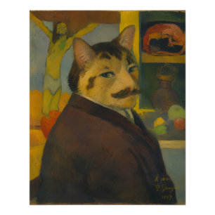 Pôster Autorretrato de Paul Gauguin como um Gato