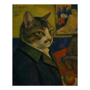 Pôster Autorretrato de Paul Gauguin Vol. 2 como um Gato