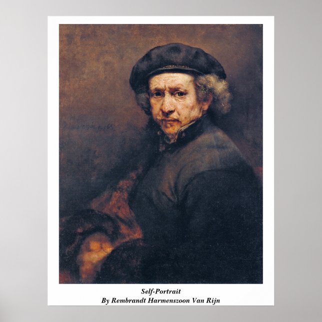 Poster Autorretrato De Rembrandt Harmenszoon Van Rijn (Frente)