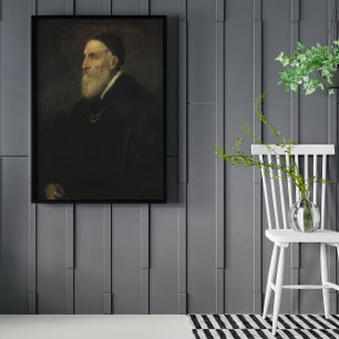 Poster Autorretrato de Titian, Arte Renascentista Vintage