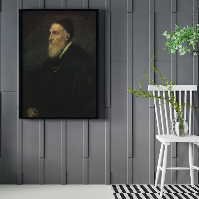 Poster Autorretrato de Titian, Arte Renascentista Vintage (Criador carregado)