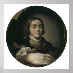 Poster Autorretrato em um espelho convexo, 1524