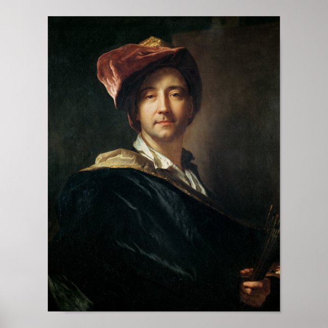Poster Autorretrato em um turco, 1700 (Frente)