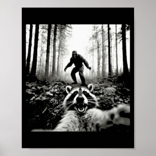 Poster Autorretrato Engraçado de Guaxinim com Sasquatch P