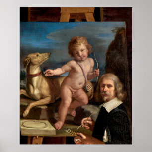 Poster Autorretrato - Guercino, Cartaz de Arte Fino Itali