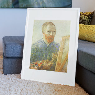 Poster Autorretrato na frente de Easel, Vincent van Gogh