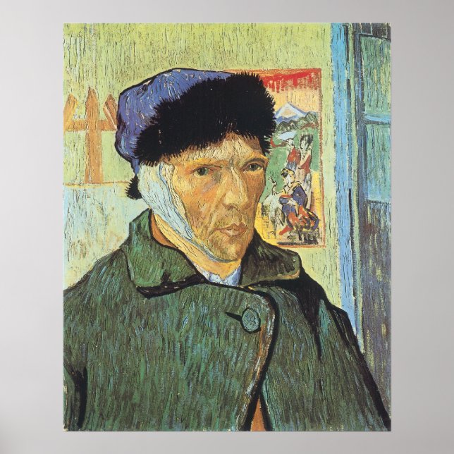 Pôster Autorretrato, Orelha Bandada de Vincent van Gogh (Frente)