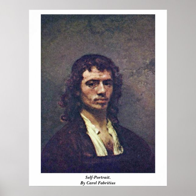 Poster Autorretrato. Por Carel Fabritius (Frente)