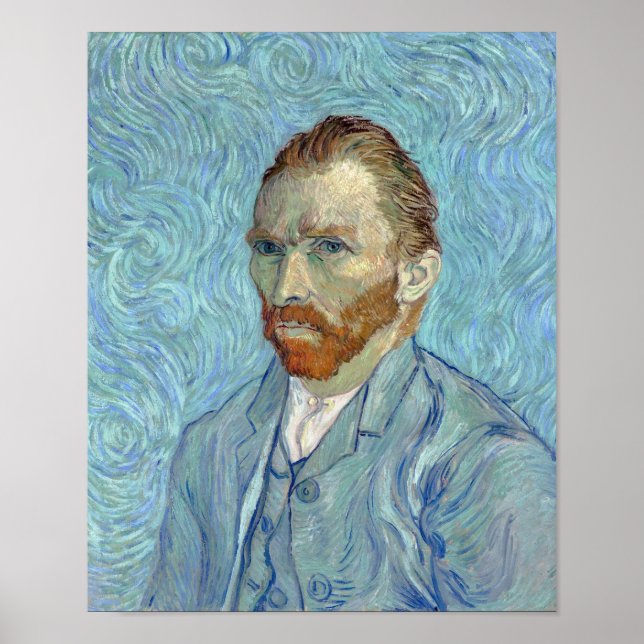 Poster Autorretrato, Vincent van Gogh, 1889 (Frente)