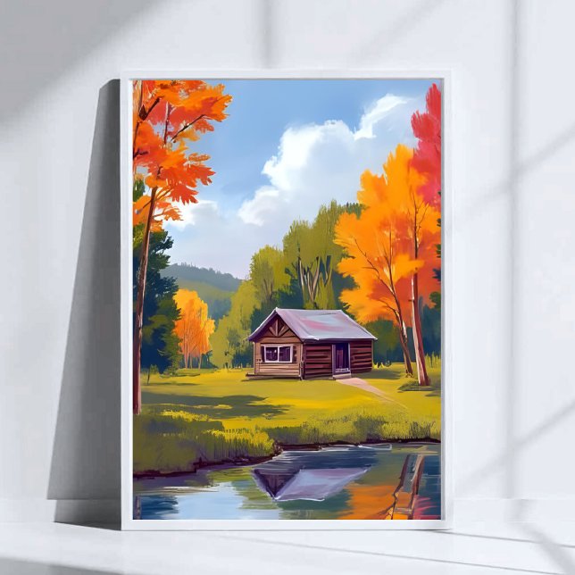Poster Autumn Abode Lakeside Cottage (Criador carregado)