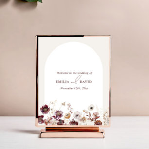 Poster Autumn Anemone Arch Wedding Bem-vindo