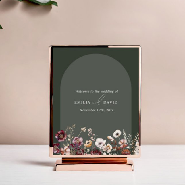 Poster Autumn Anemone Arch Wedding Bem-vindo (Criador carregado)
