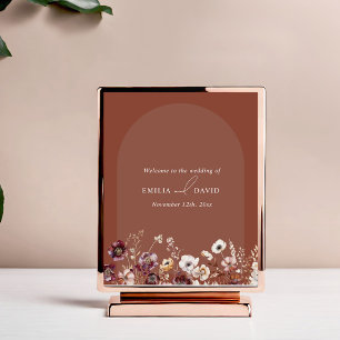Poster Autumn Anemone Terracotta Arch Wedding Bem-vindo