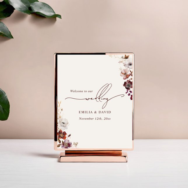 Poster Autumn Anemone Wedding Script Welcome (Criador carregado)