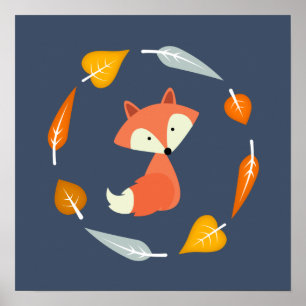 Poster Autumn Baby Fox