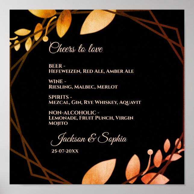 Poster Autumn boho Moderno Simples, elegante botânico (Frente)