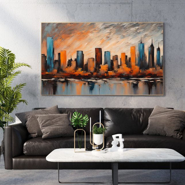 Poster Autumn City Skyline Sunset (Criador carregado)