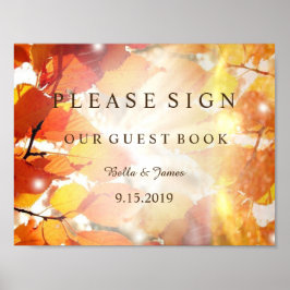 Poster Autumn Deixa Casamento outono Sinal do Livro de Co