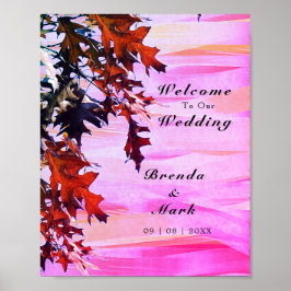 Poster Autumn Deixa Orange Pink Swirl Bote Bote Bem-vindo