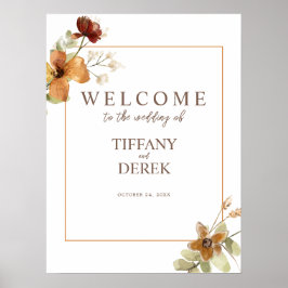 Poster Autumn Fall Wildflower Wedding Bem-vindo