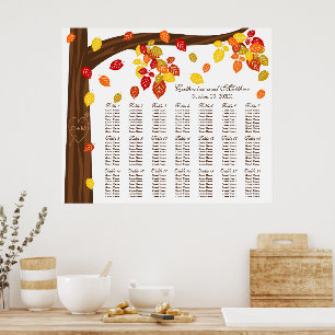 Pôster Autumn Falling Deixa O Gráfico De Casamento