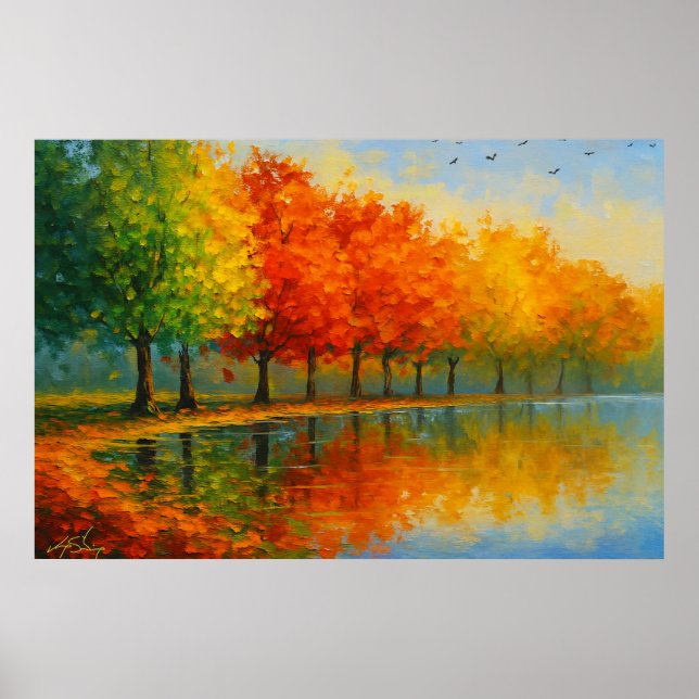 Poster Autumn In New England Landscape (Frente)