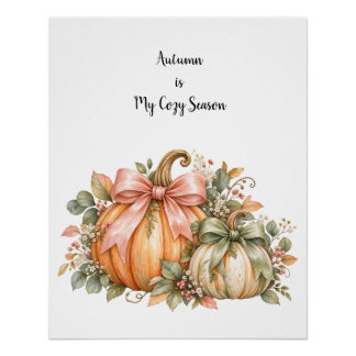 Pôster Autumn Is My Cozy Season – Aquarell Herbst Poster