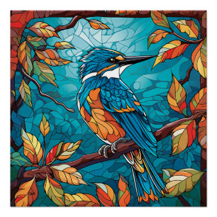 Pôster Autumn Kingfisher Glossy Poster