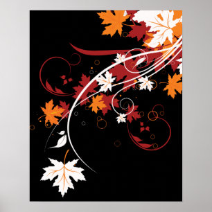 Poster Autumn Leaves Abstrato
