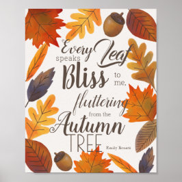 Poster Autumn Leaves Fall Cote Emily Bronte