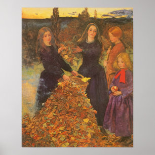 Pôster Autumn Leaves por Sir John Everett Millais