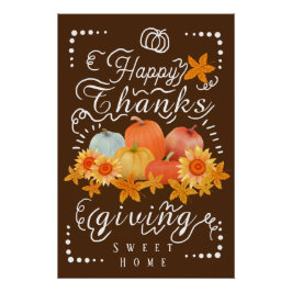 Pôster Autumn Pumpkin Brown