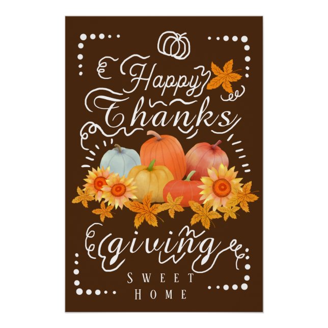 Pôster Autumn Pumpkin Brown (Frente)