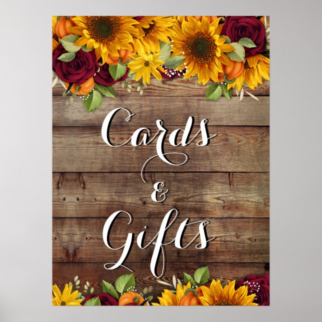 Poster Autumn Pumpkin Rustic Wedding (Frente)